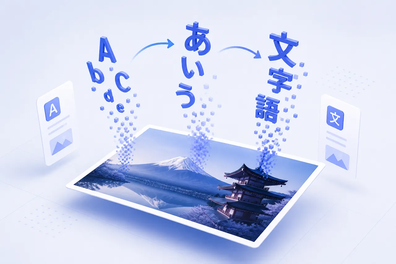 图片中的文字被检出后写回原图的示意图